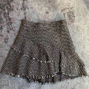 H&M TWEED FLOUNCE MINI SKIRT